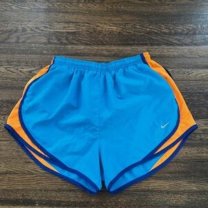 Nike Dri-Fit Lined Running Shorts Teal and Orange Size Medium